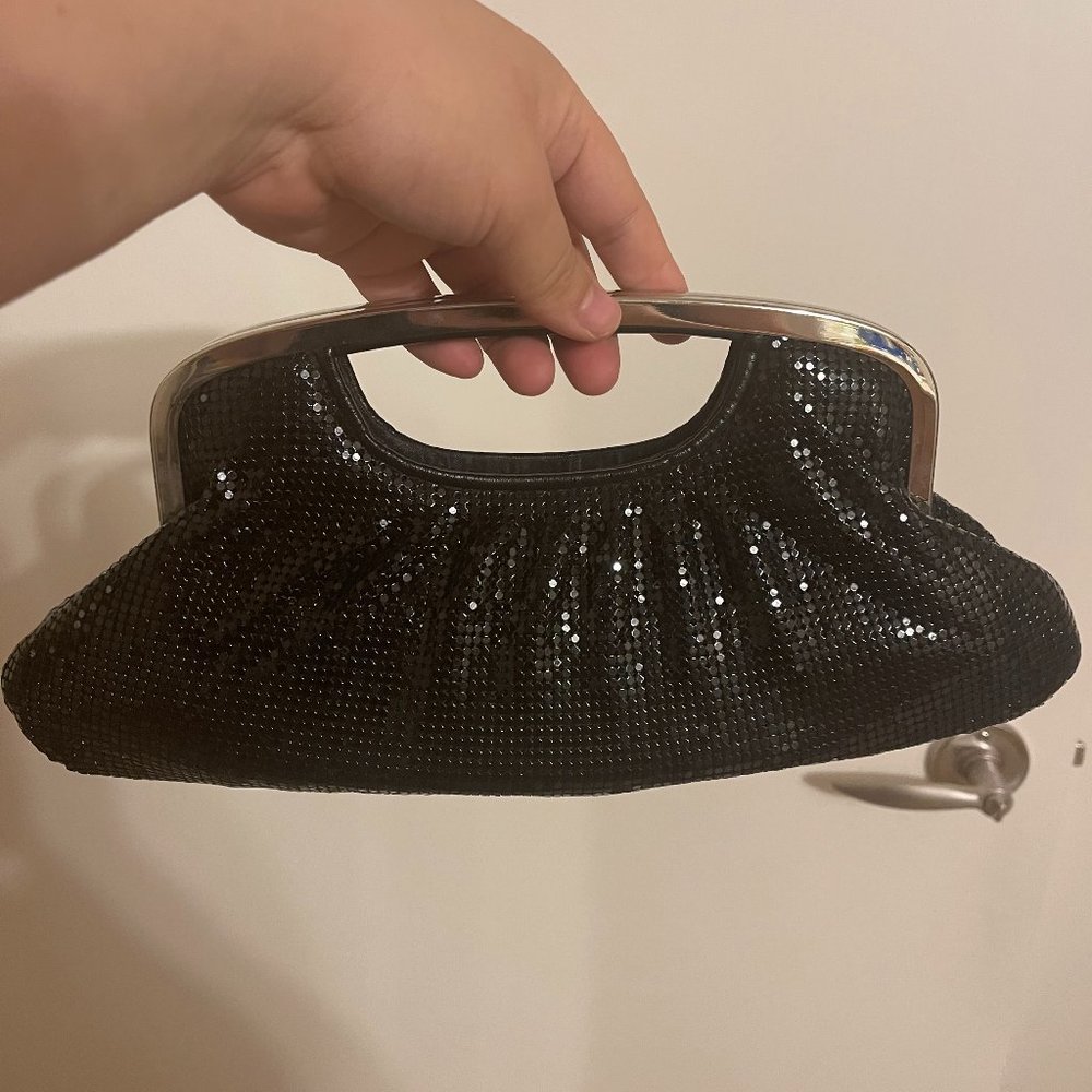 Aldo Black shining Clutch Purse Evening Bag Party